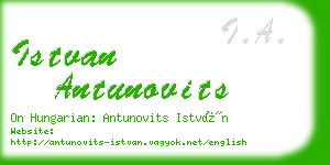 istvan antunovits business card